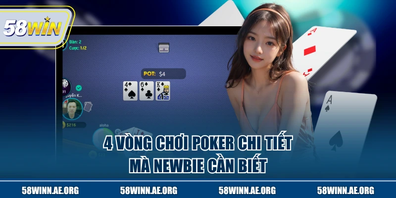 4 vòng chơi Poker chi tiết mà newbie cần biết