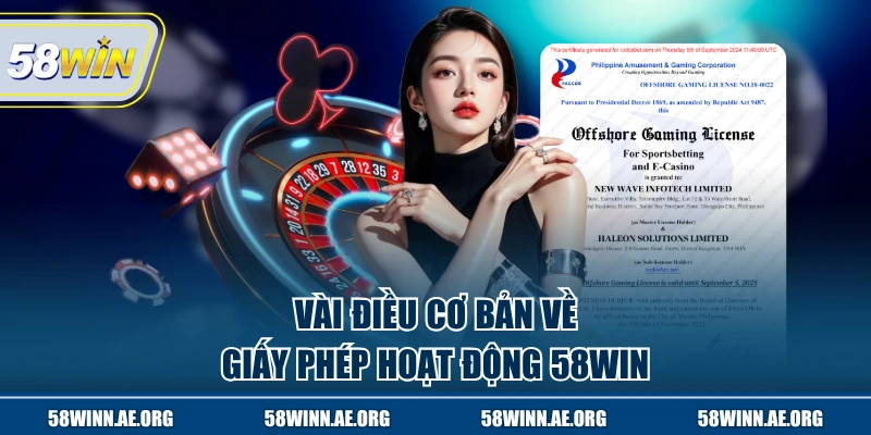 Vài điều cơ bản về giấy phép hoạt động 58WIN